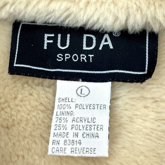 Embroidered Floral Faux Vegan Suede Sherpa Lined Boho Western Jacket Coat LARGE - Picture 4 of 11